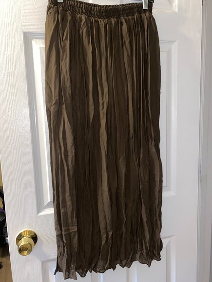 Womens BOHO western Brown long skirt d.b. waldo size Large - Picture 2 of 4
